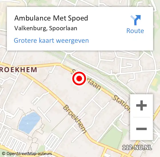 Locatie op kaart van de 112 melding: Ambulance Met Spoed Naar Valkenburg, Spoorlaan op 31 januari 2015 13:31