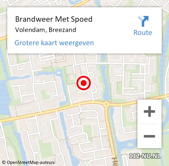 Locatie op kaart van de 112 melding: Brandweer Met Spoed Naar Volendam, Breezand op 31 januari 2015 14:39