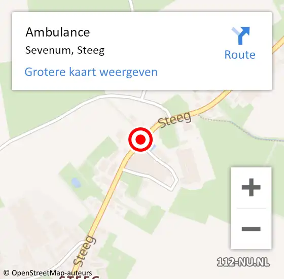 Locatie op kaart van de 112 melding: Ambulance Sevenum, Steeg op 31 januari 2015 14:43