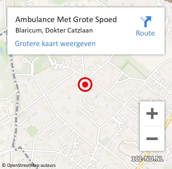 Locatie op kaart van de 112 melding: Ambulance Met Grote Spoed Naar Blaricum, Dokter Catzlaan op 31 januari 2015 14:46