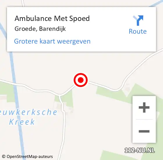 Locatie op kaart van de 112 melding: Ambulance Met Spoed Naar Groede, Barendijk op 31 januari 2015 15:58