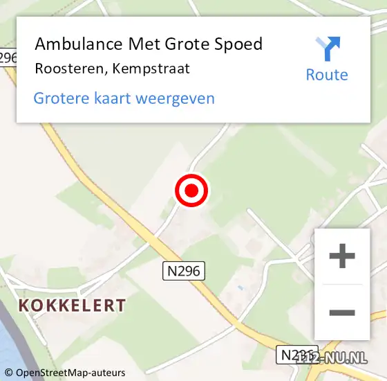 Locatie op kaart van de 112 melding: Ambulance Met Grote Spoed Naar Roosteren, Kempstraat op 31 januari 2015 16:35