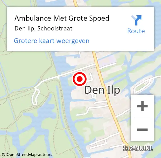 Locatie op kaart van de 112 melding: Ambulance Met Grote Spoed Naar Den Ilp, Schoolstraat op 31 januari 2015 17:34