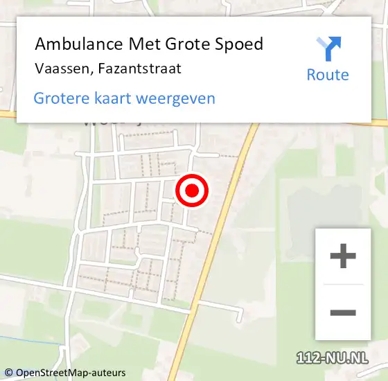 Locatie op kaart van de 112 melding: Ambulance Met Grote Spoed Naar Vaassen, Fazantstraat op 31 januari 2015 17:44