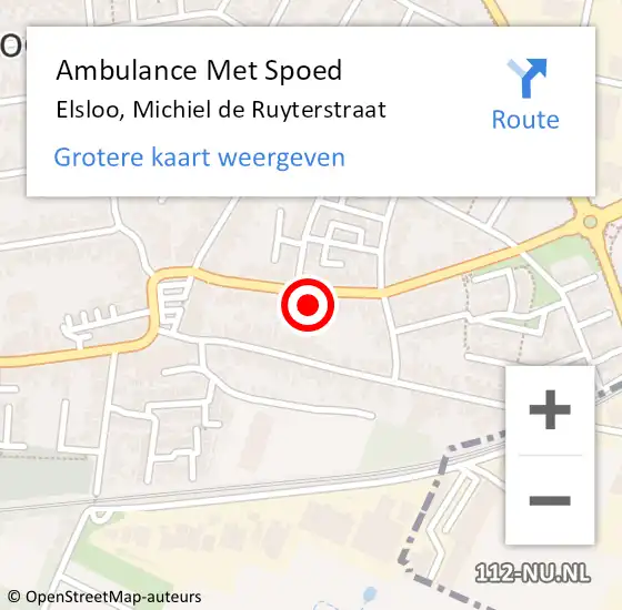 Locatie op kaart van de 112 melding: Ambulance Met Spoed Naar Elsloo, Michiel de Ruyterstraat op 31 januari 2015 18:15