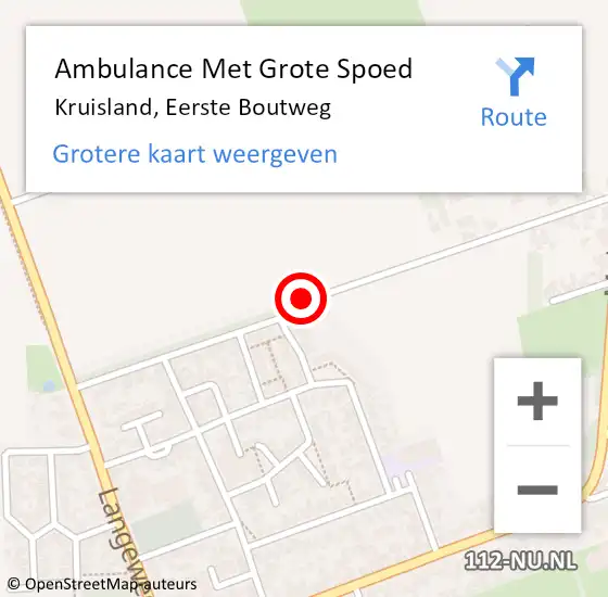 Locatie op kaart van de 112 melding: Ambulance Met Grote Spoed Naar Kruisland, Eerste Boutweg op 31 januari 2015 18:19