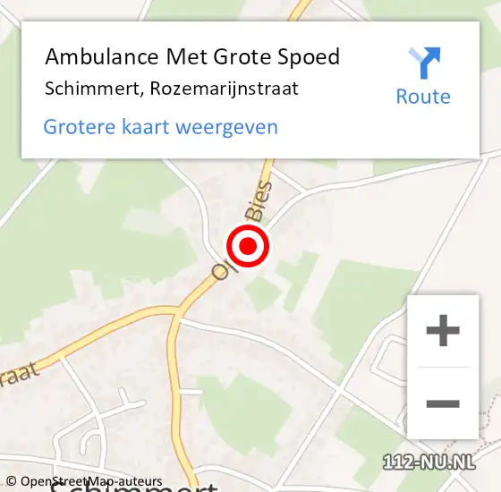 Locatie op kaart van de 112 melding: Ambulance Met Grote Spoed Naar Schimmert, Rozemarijnstraat op 31 januari 2015 18:58