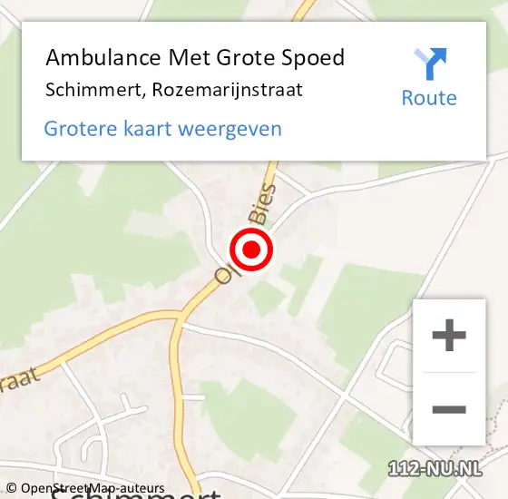 Locatie op kaart van de 112 melding: Ambulance Met Grote Spoed Naar Schimmert, Rozemarijnstraat op 31 januari 2015 19:00