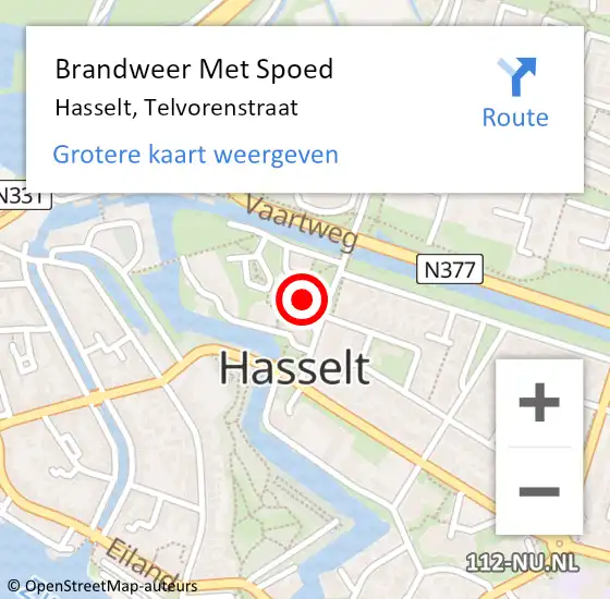 Locatie op kaart van de 112 melding: Brandweer Met Spoed Naar Hasselt, Telvorenstraat op 31 januari 2015 19:13