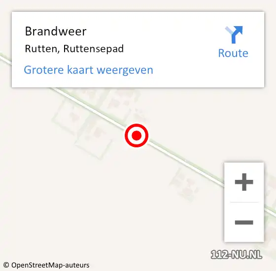 Locatie op kaart van de 112 melding: Brandweer Rutten, Ruttensepad op 28 oktober 2013 15:16