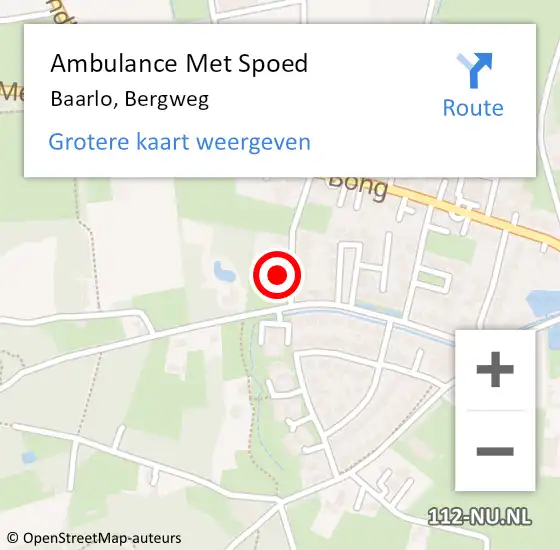 Locatie op kaart van de 112 melding: Ambulance Met Spoed Naar Baarlo, Bergweg op 31 januari 2015 20:16