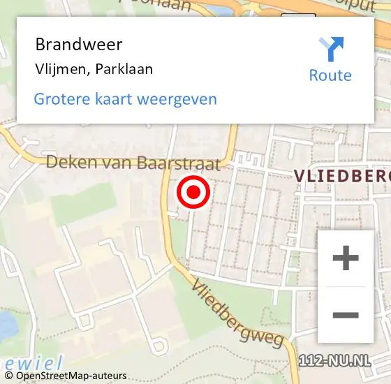 Locatie op kaart van de 112 melding: Brandweer Vlijmen, Parklaan op 31 januari 2015 20:24