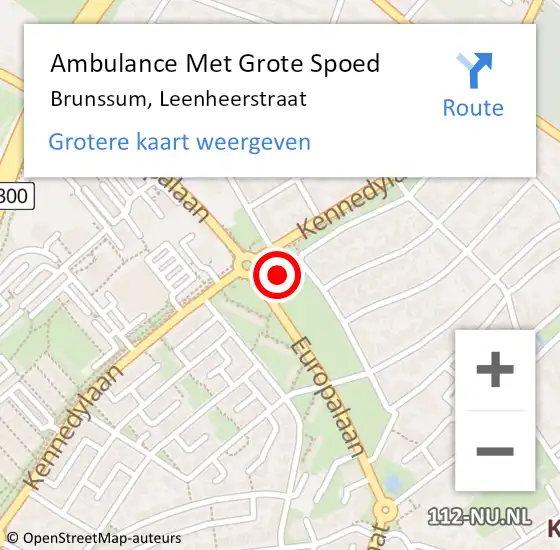 Locatie op kaart van de 112 melding: Ambulance Met Grote Spoed Naar Brunssum, Leenheerstraat op 31 januari 2015 20:32