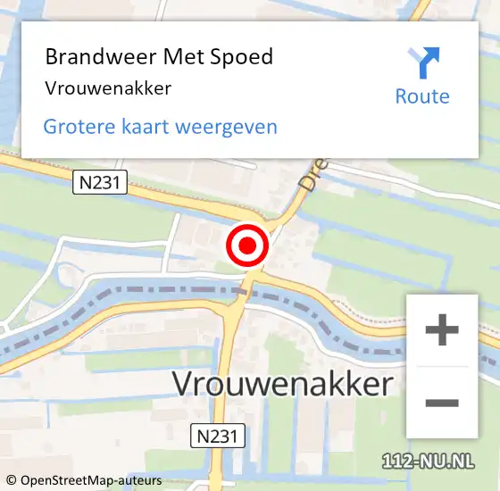 Locatie op kaart van de 112 melding: Brandweer Met Spoed Naar Vrouwenakker op 28 oktober 2013 15:20