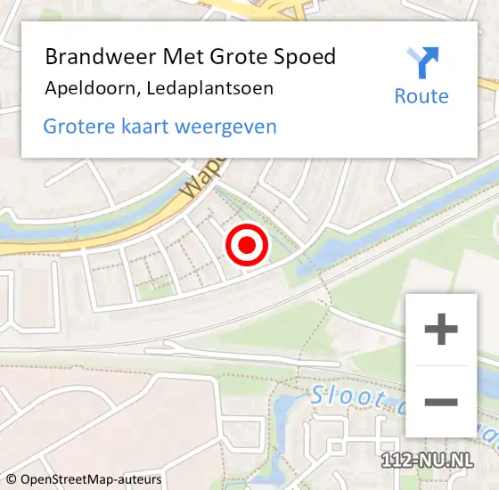 Locatie op kaart van de 112 melding: Brandweer Met Grote Spoed Naar Apeldoorn, Ledaplantsoen op 31 januari 2015 21:56