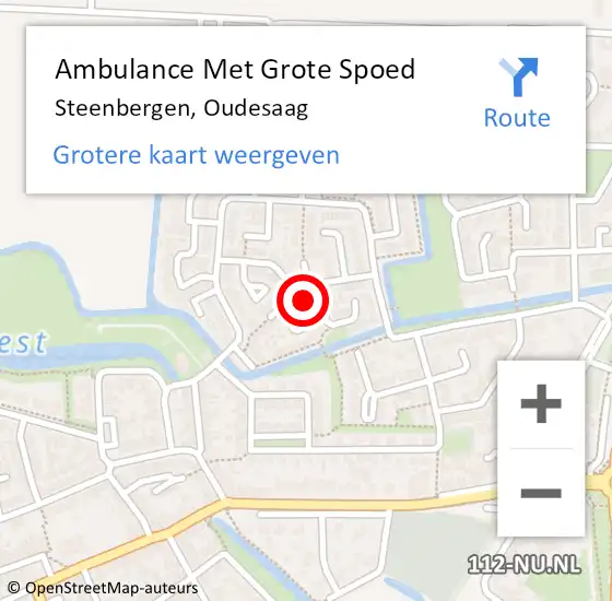 Locatie op kaart van de 112 melding: Ambulance Met Grote Spoed Naar Steenbergen, Oudesaag op 31 januari 2015 22:26