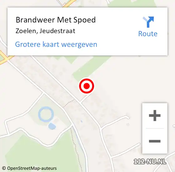 Locatie op kaart van de 112 melding: Brandweer Met Spoed Naar Zoelen, Jeudestraat op 28 oktober 2013 15:24