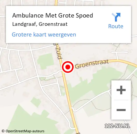 Locatie op kaart van de 112 melding: Ambulance Met Grote Spoed Naar Landgraaf, Groenstraat op 31 januari 2015 23:36