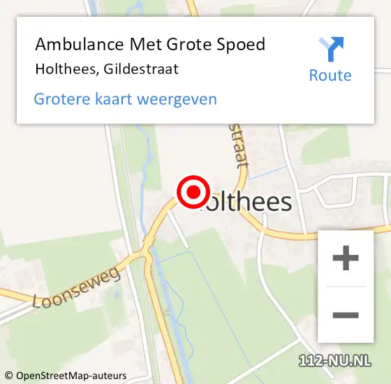 Locatie op kaart van de 112 melding: Ambulance Met Grote Spoed Naar Holthees, Gildestraat op 1 februari 2015 00:29