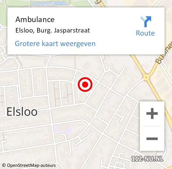 Locatie op kaart van de 112 melding: Ambulance Elsloo, Burg. Jasparstraat op 1 februari 2015 00:34