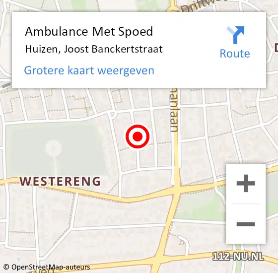 Locatie op kaart van de 112 melding: Ambulance Met Spoed Naar Huizen, Joost Banckertstraat op 1 februari 2015 03:19