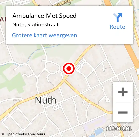 Locatie op kaart van de 112 melding: Ambulance Met Spoed Naar Nuth, Stationstraat op 1 februari 2015 03:43