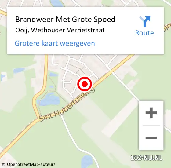 Locatie op kaart van de 112 melding: Brandweer Met Grote Spoed Naar Ooij, Wethouder Verrietstraat op 1 februari 2015 06:09