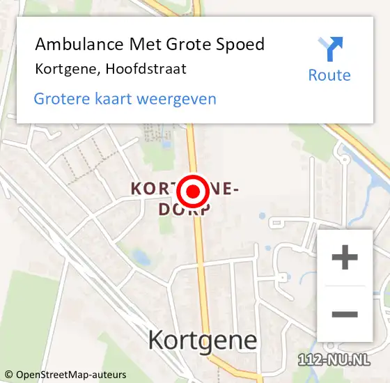 Locatie op kaart van de 112 melding: Ambulance Met Grote Spoed Naar Kortgene, Hoofdstraat op 1 februari 2015 07:47