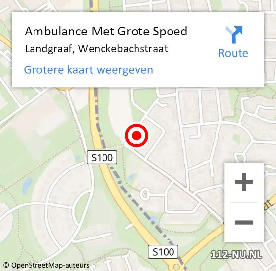 Locatie op kaart van de 112 melding: Ambulance Met Grote Spoed Naar Landgraaf, Wenckebachstraat op 1 februari 2015 07:50