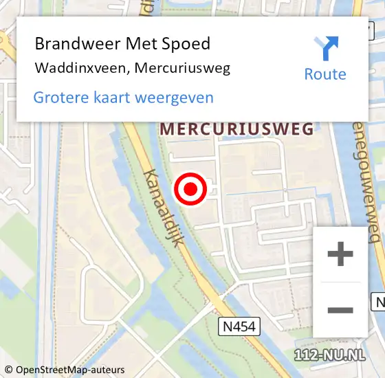 Locatie op kaart van de 112 melding: Brandweer Met Spoed Naar Waddinxveen, Mercuriusweg op 28 oktober 2013 15:44