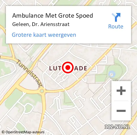 Locatie op kaart van de 112 melding: Ambulance Met Grote Spoed Naar Geleen, Dr. Ariensstraat op 1 februari 2015 11:08