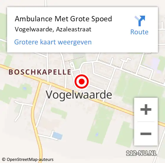 Locatie op kaart van de 112 melding: Ambulance Met Grote Spoed Naar Vogelwaarde, Azaleastraat op 28 oktober 2013 15:46