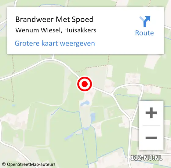 Locatie op kaart van de 112 melding: Brandweer Met Spoed Naar Wenum Wiesel, Huisakkers op 28 oktober 2013 15:47