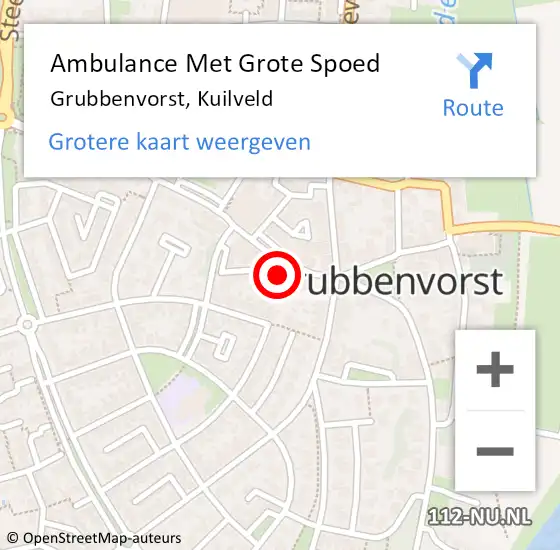 Locatie op kaart van de 112 melding: Ambulance Met Grote Spoed Naar Grubbenvorst, Kuilveld op 1 februari 2015 12:11