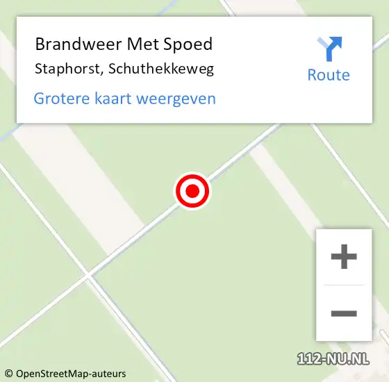 Locatie op kaart van de 112 melding: Brandweer Met Spoed Naar Staphorst, Schuthekkeweg op 28 oktober 2013 15:49