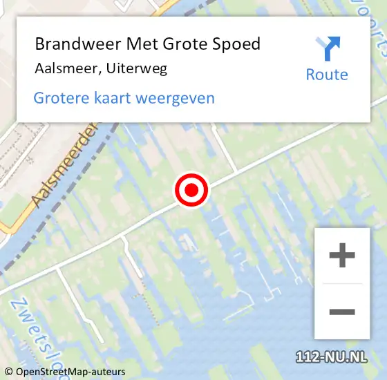 Locatie op kaart van de 112 melding: Brandweer Met Grote Spoed Naar Aalsmeer, Uiterweg op 1 februari 2015 12:53