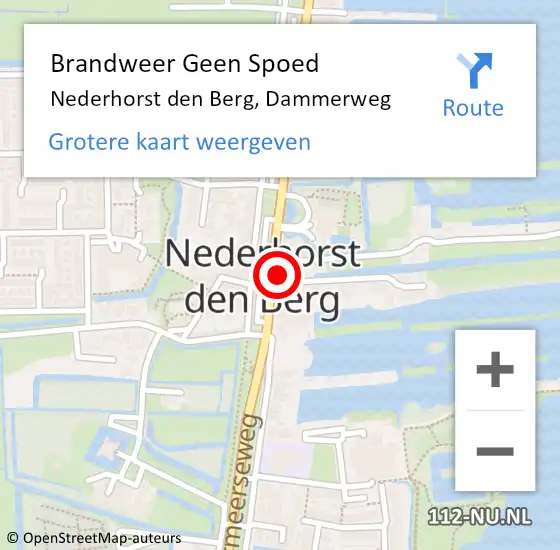 Locatie op kaart van de 112 melding: Brandweer Geen Spoed Naar Nederhorst den Berg, Dammerweg op 28 oktober 2013 15:49