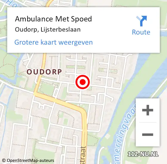 Locatie op kaart van de 112 melding: Ambulance Met Spoed Naar Oudorp, Lijsterbeslaan op 1 februari 2015 13:14