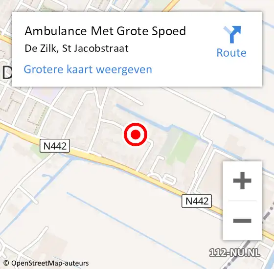 Locatie op kaart van de 112 melding: Ambulance Met Grote Spoed Naar De Zilk, St Jacobstraat op 1 februari 2015 13:39