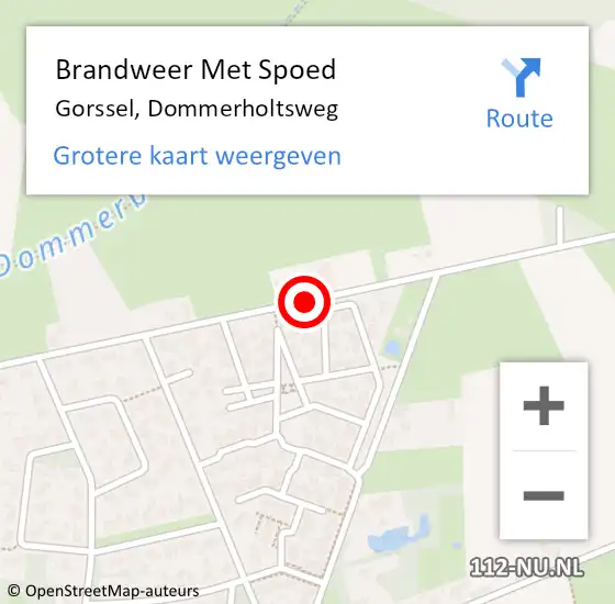 Locatie op kaart van de 112 melding: Brandweer Met Spoed Naar Gorssel, Dommerholtsweg op 28 oktober 2013 15:55