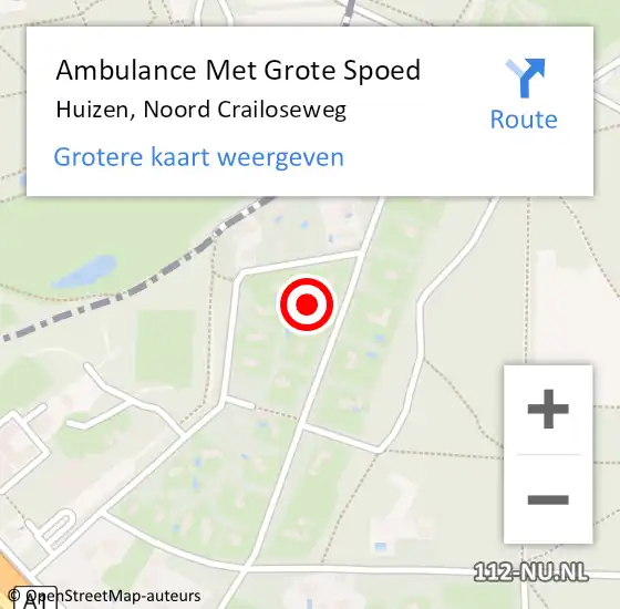 Locatie op kaart van de 112 melding: Ambulance Met Grote Spoed Naar Huizen, Noord Crailoseweg op 1 februari 2015 15:29