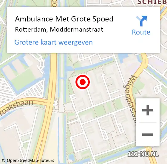 Locatie op kaart van de 112 melding: Ambulance Met Grote Spoed Naar Rotterdam, Moddermanstraat op 1 februari 2015 16:37