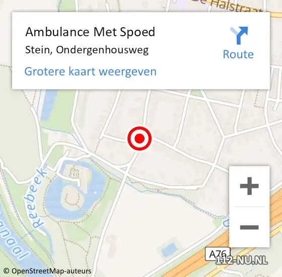 Locatie op kaart van de 112 melding: Ambulance Met Spoed Naar Stein, Ondergenhousweg op 1 februari 2015 16:45