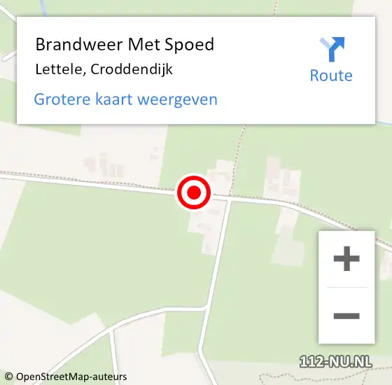 Locatie op kaart van de 112 melding: Brandweer Met Spoed Naar Lettele, Croddendijk op 28 oktober 2013 16:06