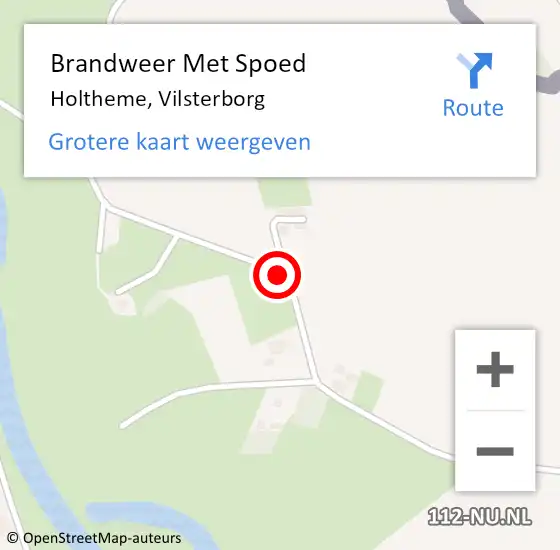 Locatie op kaart van de 112 melding: Brandweer Met Spoed Naar Holtheme, Vilsterborg op 28 oktober 2013 16:07