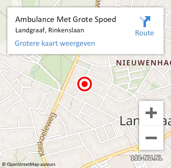Locatie op kaart van de 112 melding: Ambulance Met Grote Spoed Naar Landgraaf, Rinkenslaan op 1 februari 2015 17:20