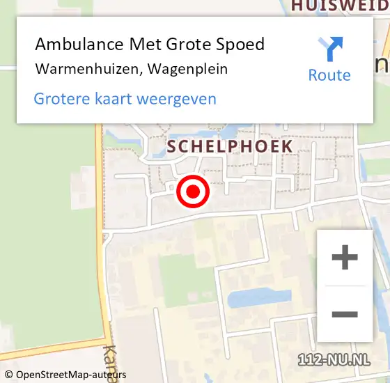 Locatie op kaart van de 112 melding: Ambulance Met Grote Spoed Naar Warmenhuizen, Wagenplein op 1 februari 2015 18:14