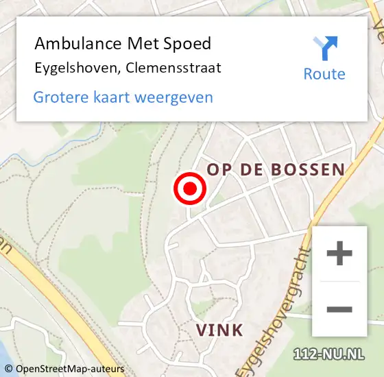 Locatie op kaart van de 112 melding: Ambulance Met Spoed Naar Eygelshoven, Clemensstraat op 1 februari 2015 18:15