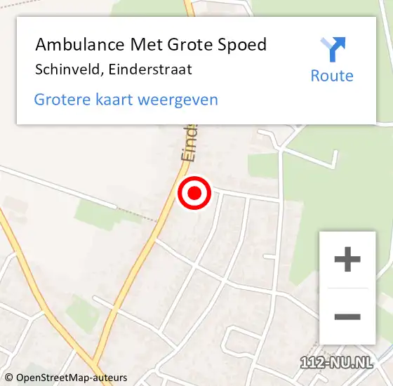 Locatie op kaart van de 112 melding: Ambulance Met Grote Spoed Naar Schinveld, Einderstraat op 1 februari 2015 18:18