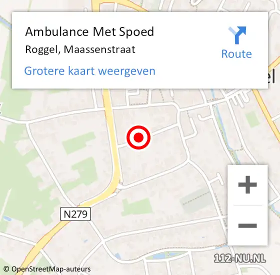 Locatie op kaart van de 112 melding: Ambulance Met Spoed Naar Roggel, Maassenstraat op 1 februari 2015 19:01